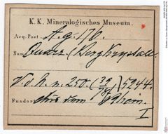 Etiketten zu Quarz (Bergkristall) (NHMW-MIN-Ag176)